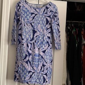 Lilly Pulitzer Vibrant Blue and Purple Long Sleeve Dress